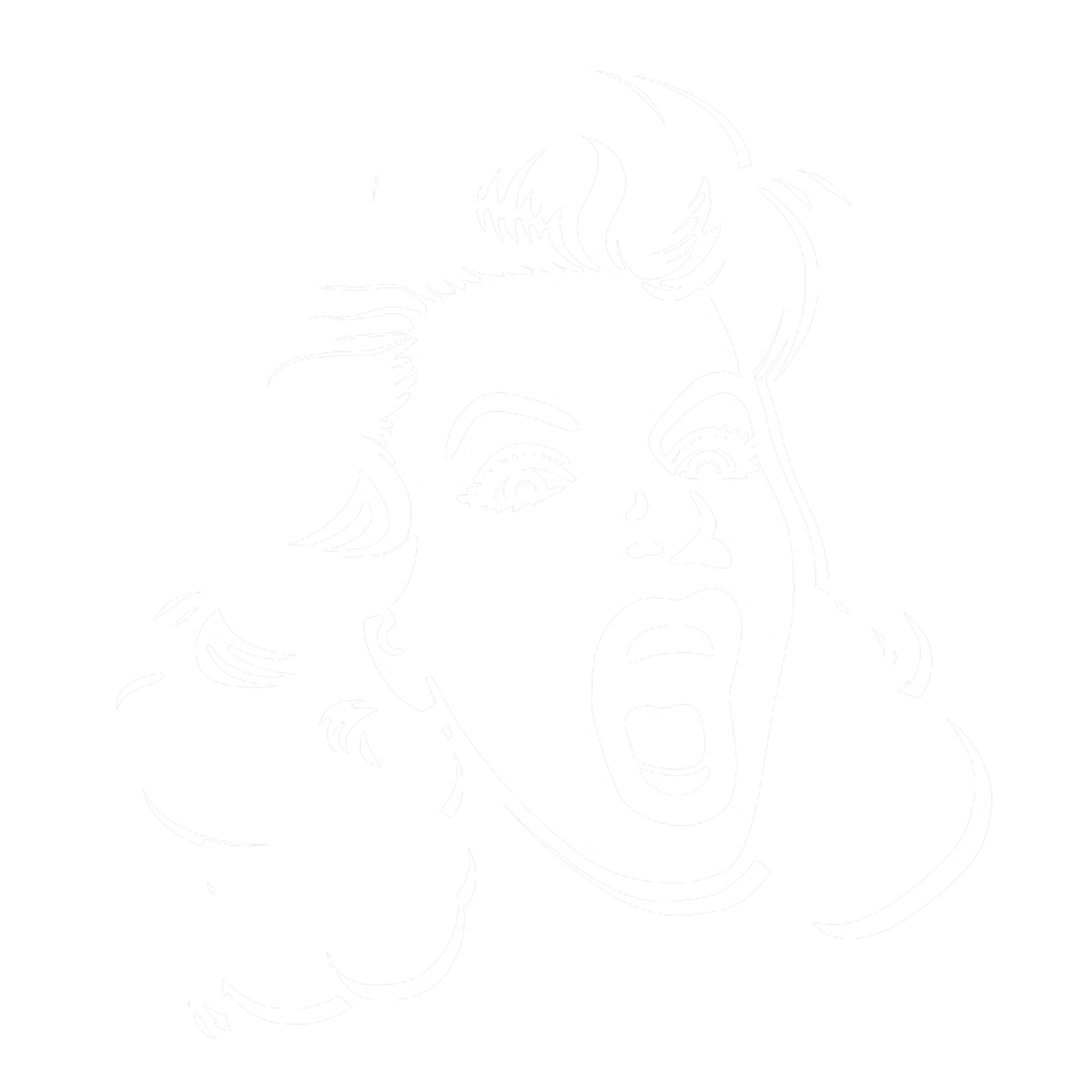 Frau Berger – Signet Weiß / Outline